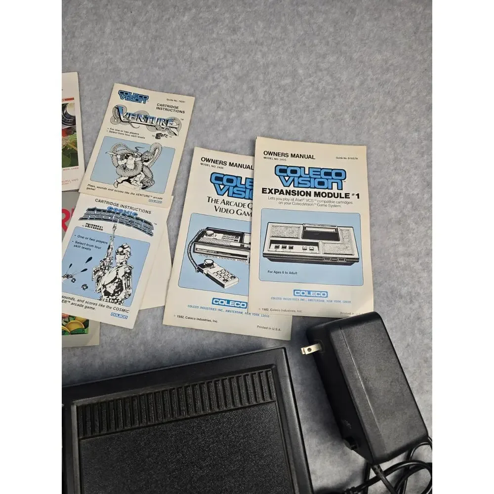 Colecovision Video Game Console With Expansion Module 6 Joysticks 8 Games Tested